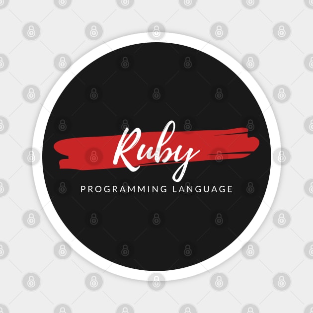 Ruby Programming Language Paint Smear Magnet by codewearIO